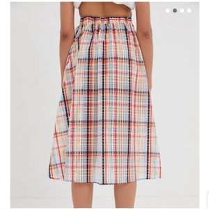 Urban Outfitters Sheer Plaid Midi Skirt